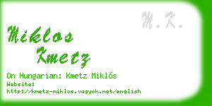 miklos kmetz business card
